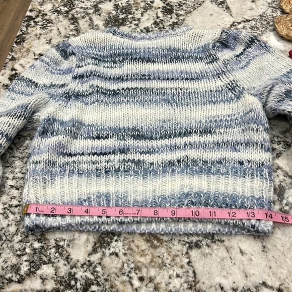 Sweater Cable Knit Blue Wild Fable Crop Winter Fuzzy Cozy Warm Vintage Chunky - Picture 8 of 10